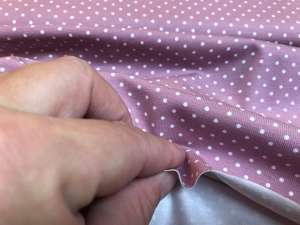 Bomuldsjersey - gammelrosa med hvide micro prikker